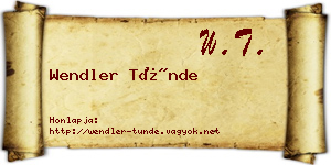 Wendler Tünde névjegykártya