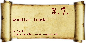 Wendler Tünde névjegykártya