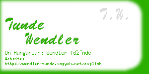 tunde wendler business card